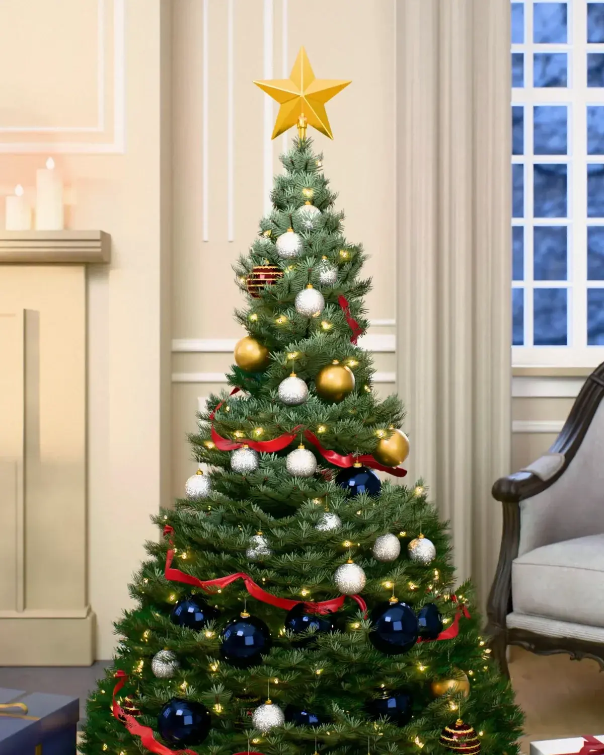 Christmas tree decorated with the “Nutcracker” set